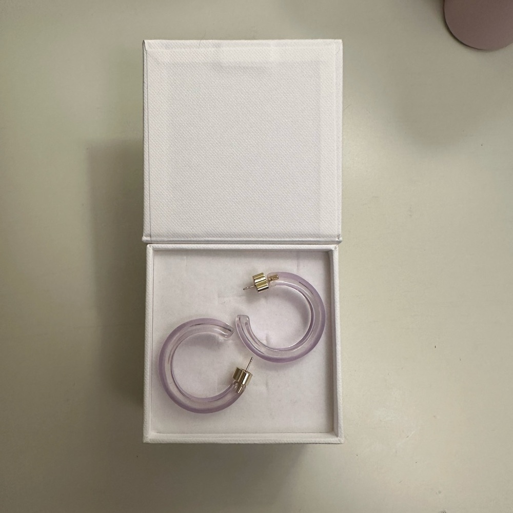 Alison Lou Purple Small Lucite Jelly Hoops